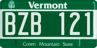 VT license plate BZB121