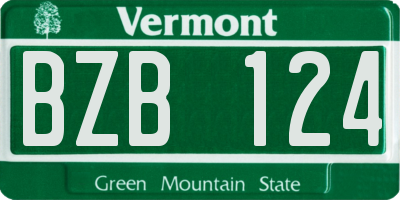 VT license plate BZB124