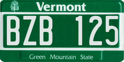 VT license plate BZB125