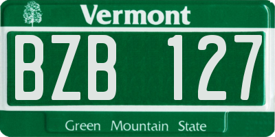 VT license plate BZB127