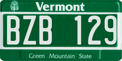 VT license plate BZB129