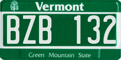 VT license plate BZB132