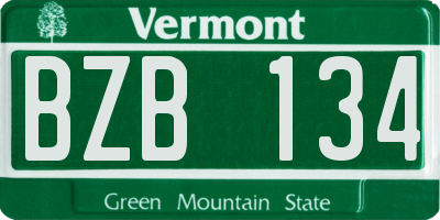 VT license plate BZB134