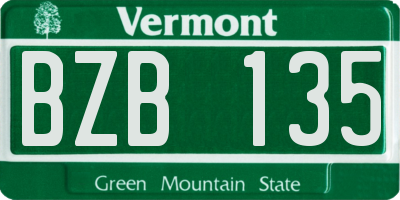VT license plate BZB135