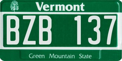 VT license plate BZB137