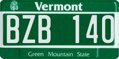 VT license plate BZB140