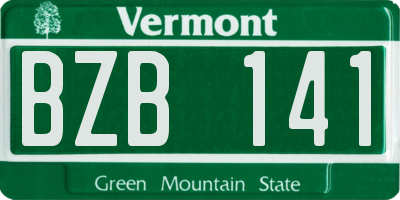 VT license plate BZB141
