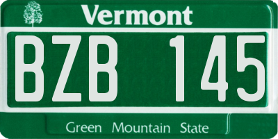 VT license plate BZB145