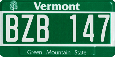 VT license plate BZB147