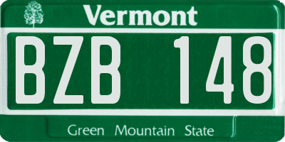 VT license plate BZB148