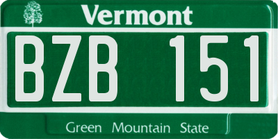 VT license plate BZB151