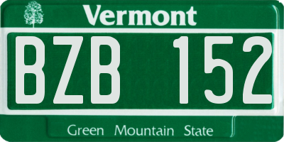 VT license plate BZB152
