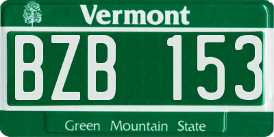 VT license plate BZB153