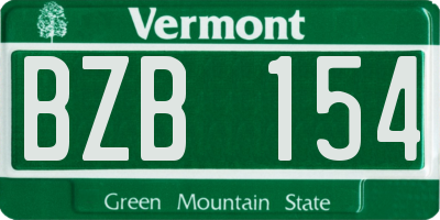 VT license plate BZB154