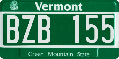 VT license plate BZB155