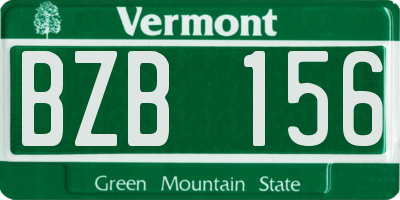 VT license plate BZB156
