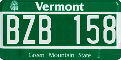 VT license plate BZB158