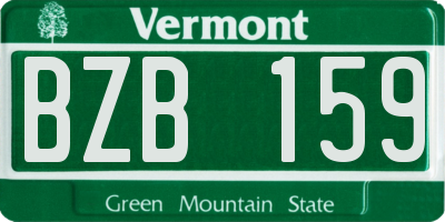 VT license plate BZB159