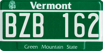 VT license plate BZB162
