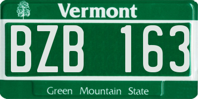VT license plate BZB163