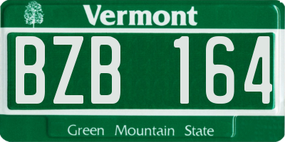 VT license plate BZB164