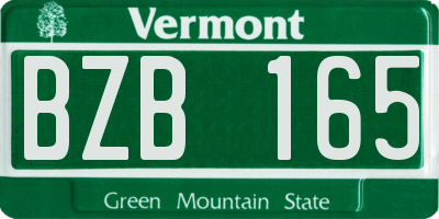 VT license plate BZB165