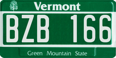 VT license plate BZB166