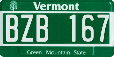 VT license plate BZB167