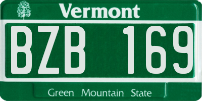 VT license plate BZB169