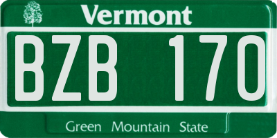 VT license plate BZB170