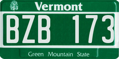VT license plate BZB173