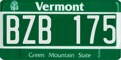VT license plate BZB175
