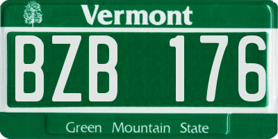 VT license plate BZB176