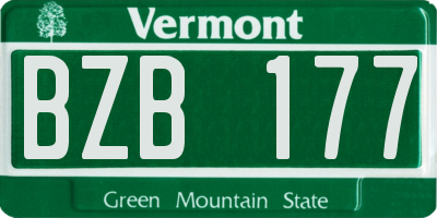 VT license plate BZB177