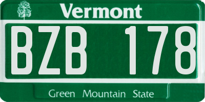 VT license plate BZB178