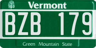 VT license plate BZB179