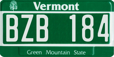 VT license plate BZB184