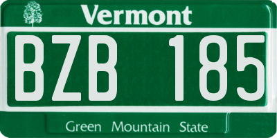 VT license plate BZB185