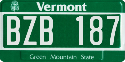 VT license plate BZB187