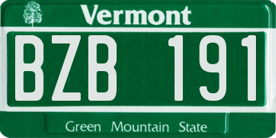 VT license plate BZB191