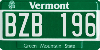 VT license plate BZB196