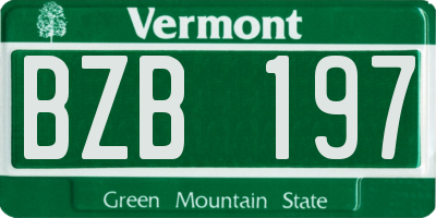 VT license plate BZB197