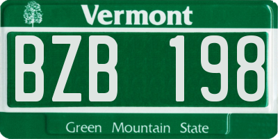 VT license plate BZB198