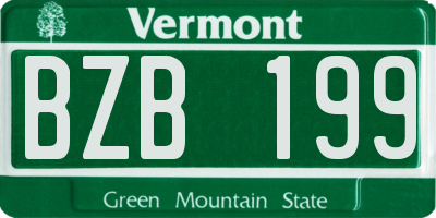 VT license plate BZB199