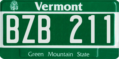 VT license plate BZB211