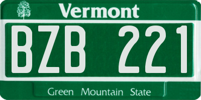 VT license plate BZB221