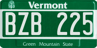 VT license plate BZB225