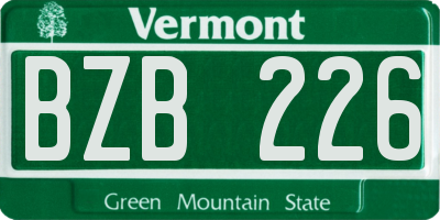 VT license plate BZB226