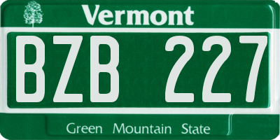 VT license plate BZB227