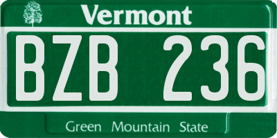 VT license plate BZB236